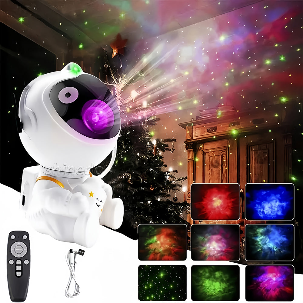 🚀 Astronaut 360° Rotating Galaxy Projector Lamp