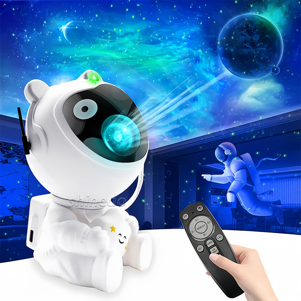 🚀 Astronaut 360° Rotating Galaxy Projector Lamp