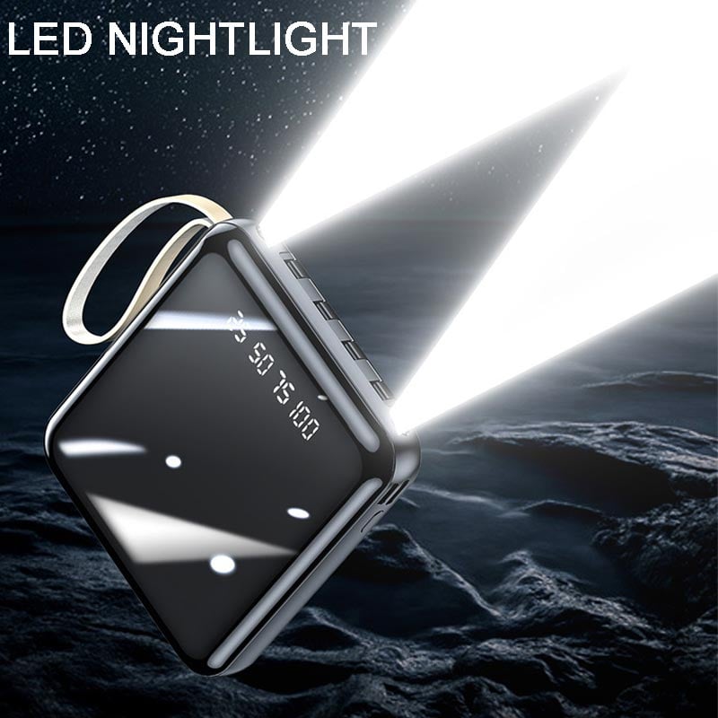 Multi-Function Power Bank with Built-in Cables & Digital Display