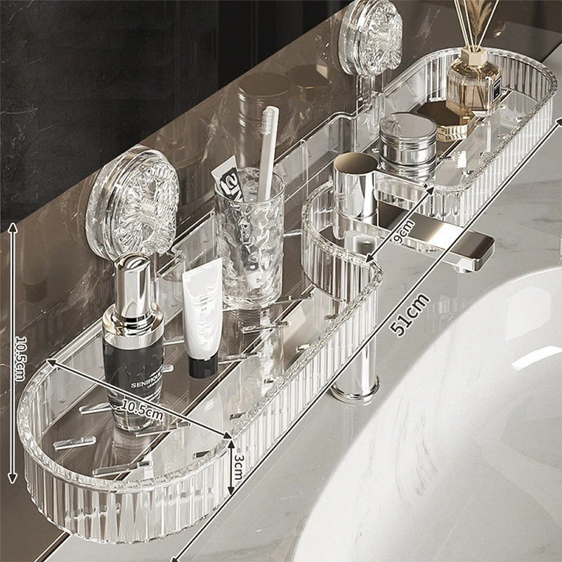 Crystal-Clear Wall Mounted Bathroom Shelf