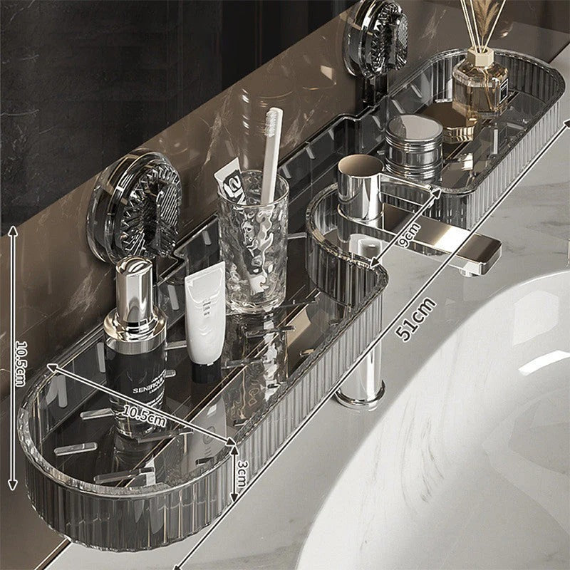 Crystal-Clear Wall Mounted Bathroom Shelf