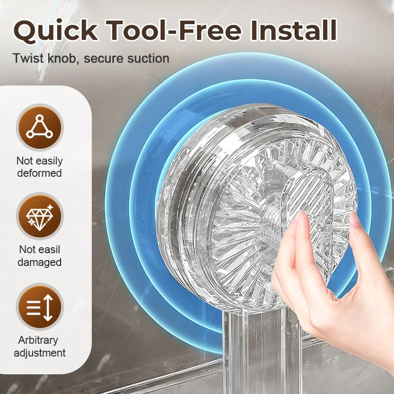 Crystal-Clear Wall Mounted Bathroom Shelf