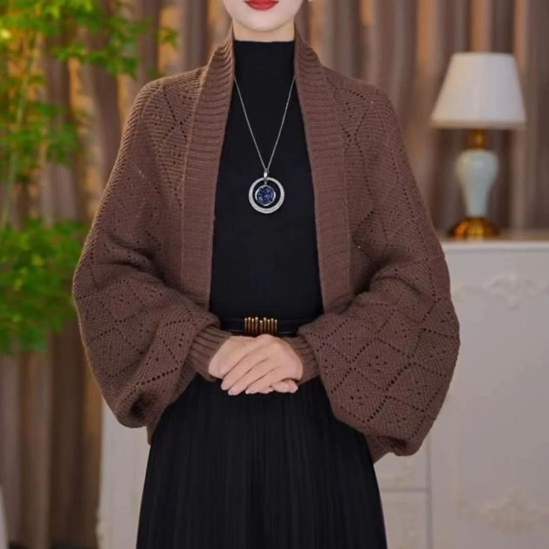 Women's Knit Shawl Cardigan – Open Front, Cozy & Stylish