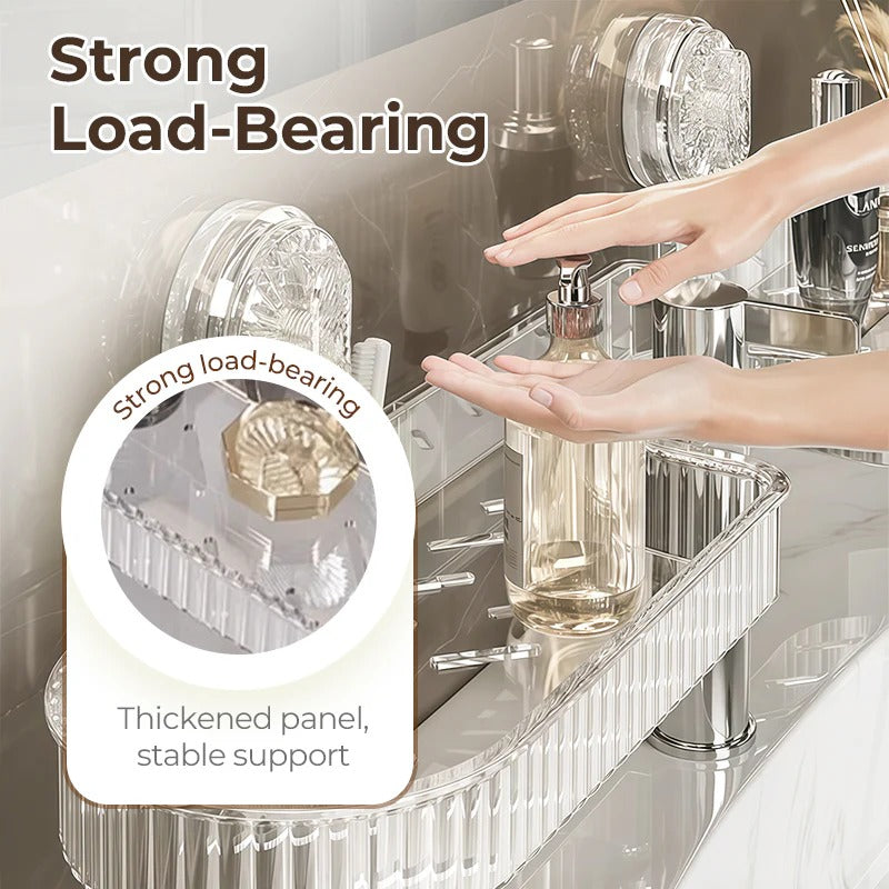 Crystal-Clear Wall Mounted Bathroom Shelf