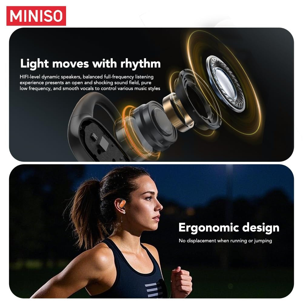 MINISO Wireless Earbuds β Waterproof | Long Battery Life | Sports Design