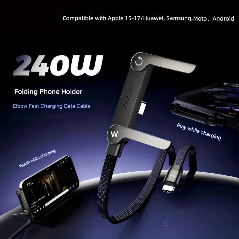 Adjustable Phone Stand with Flexible Support Cable