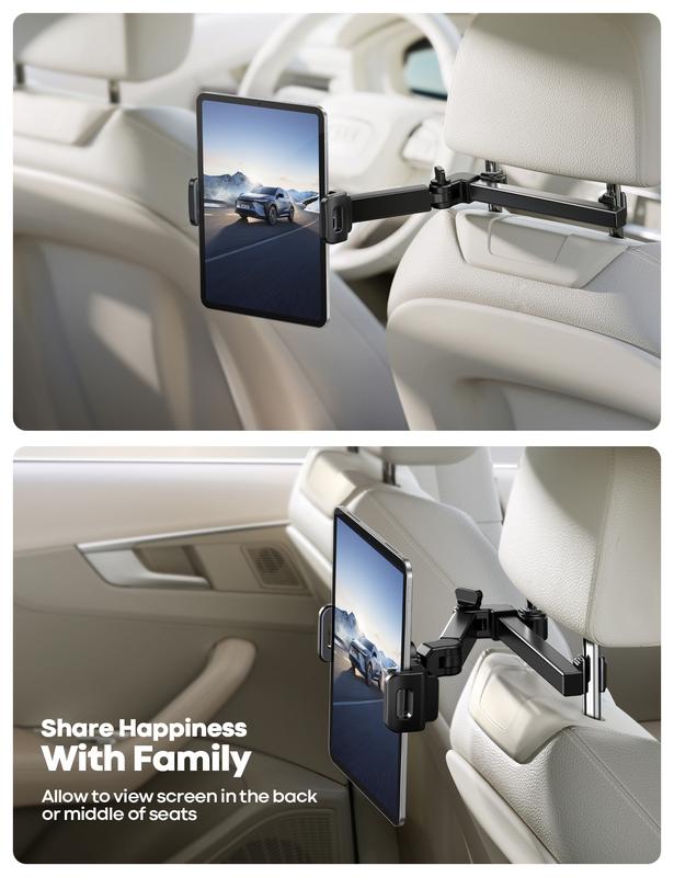 3-in-1 Car Headrest Tablet Holder