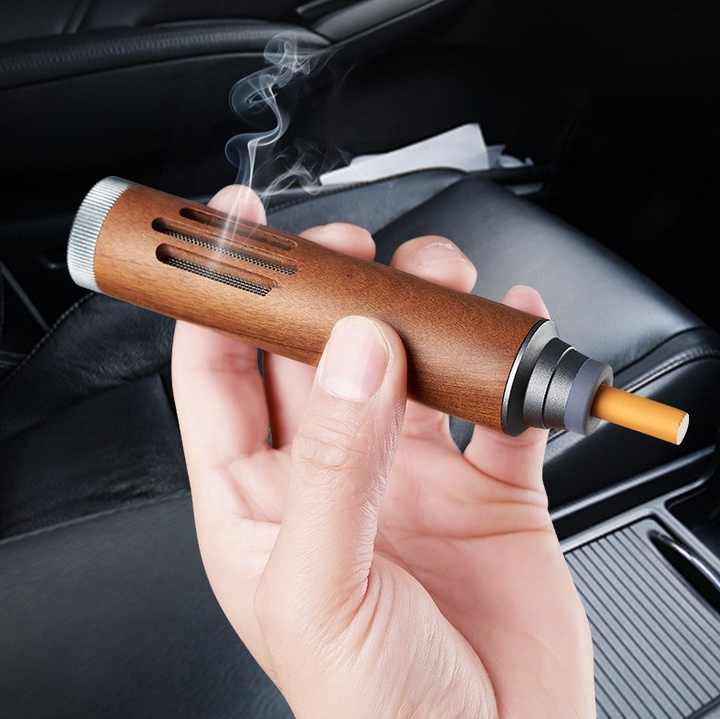 Electric Wood Portable Handheld Aluminium Ashtray