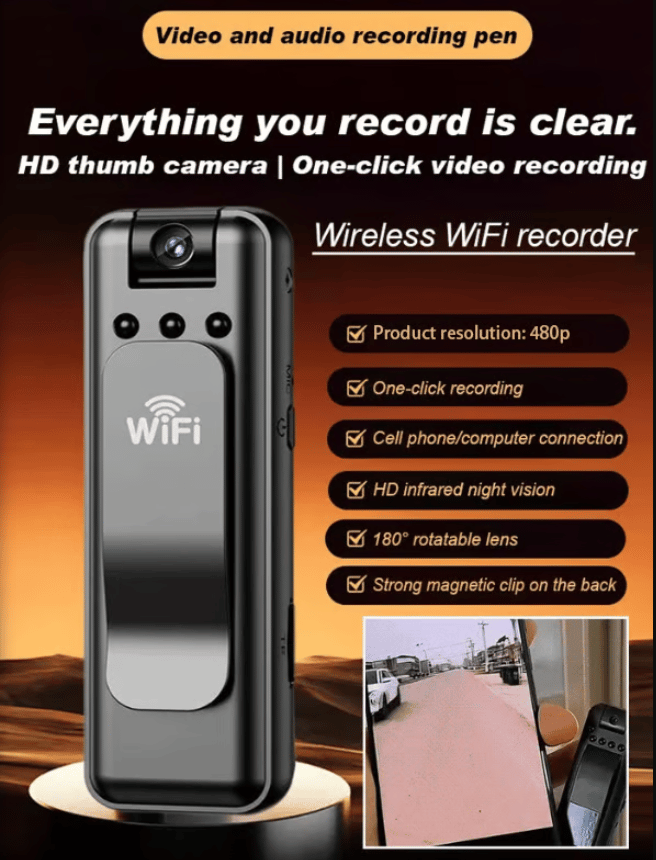 Wireless WiFi Recording Pen —HD Video & Audio Recorder